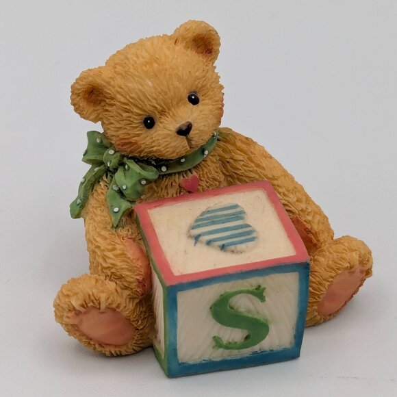 Cherished Teddies Bear with ABC "S" Block (158488S) 1995 - Picture 1 of 10